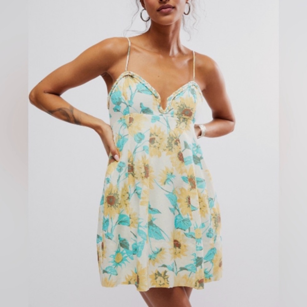 Floral Sunflower Print Dress
